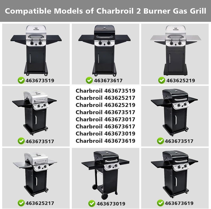 Barbqtime Grill Replacement Parts for Charbroil Performance 2 Burner Grill 463673519 463625217 463625219 463673517 463673017 463673617 463673019, 17.75" Burner Replacement Parts for Char-Broil Grill - Image 2